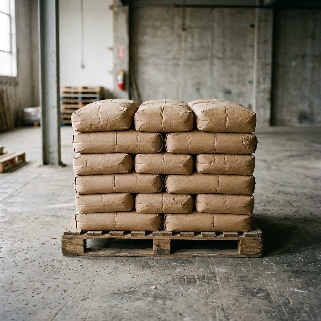 Organized modern cement warehouse and industrial logistics distribution center